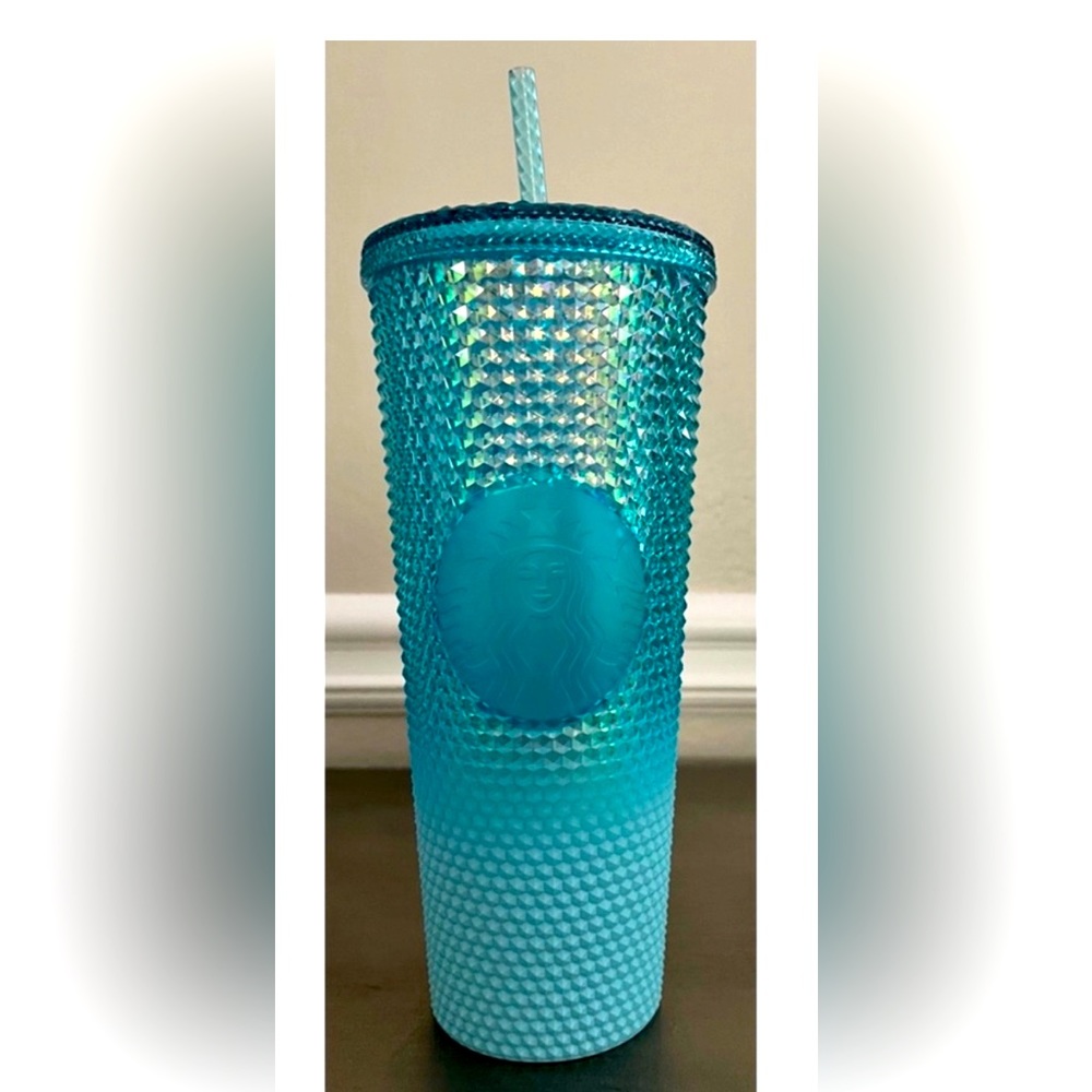 Starbucks Ombré Aqua Splash Oil Slick Blue Tumbler Studded 24oz Venti Tumbler - Picture 13 of 13